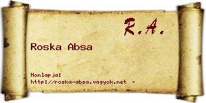 Roska Absa névjegykártya